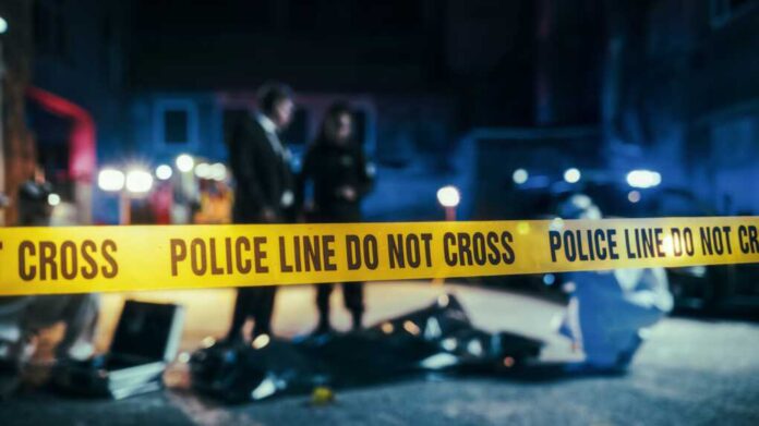 Close,Up,On,Crime,Scene,Yellow,Tape,Showing,Text,"police