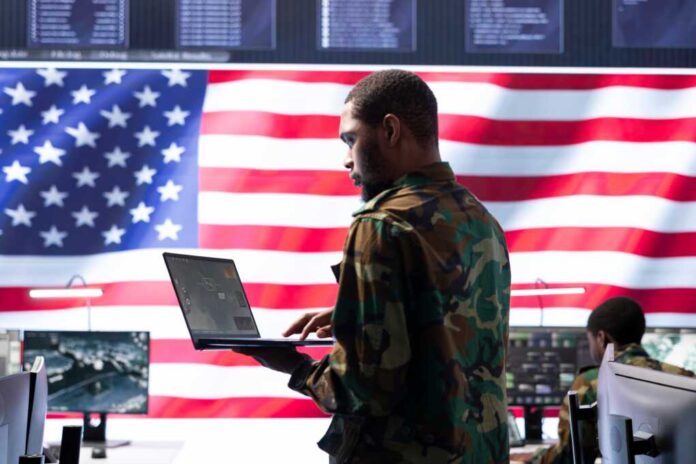 Us,Officer,Oversees,National,Security,Operations,From,High,Tech,Control